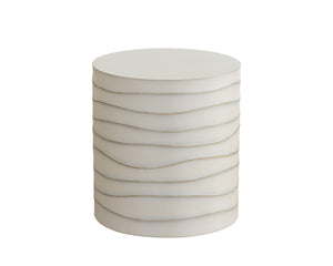 Sunpan Corey End Table - Handcrafted Concrete Design with Brass Accents for Stylish Indoor and Outdoor Spaces Summer Sand