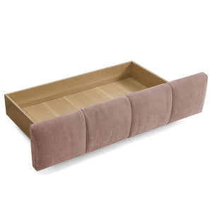 English Elm Queen Size Upholstered Bed – Plush Chenille Frame With Padded Headboard & Underbed Storage In Pink W487S00398-GIGA