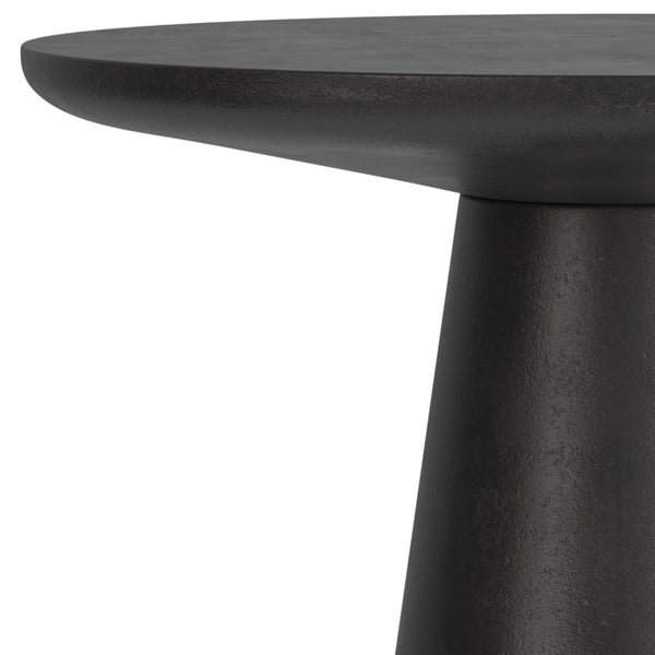 English Elm Gloria Cast Aluminum Side Table in Graphite Finish — Handcrafted, Textured 19" Round Top, Versatile Decor Piece B136P239041