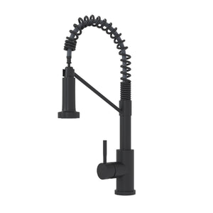 English Elm Bothwa Pull Down Kitchen Faucet with Stainless Steel Spout and Ceramic Cartridge Control Matt Black B2724P262356