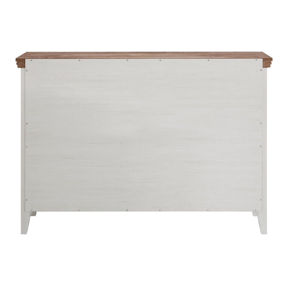 English Elm Modern 7 Drawers Cabinet with Smooth Glide Drawers, Metal Handles & Unique Feet—Slim Farmhouse Storage Tall Chest W2275P233489