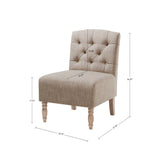 Madison Park Lola Transitional Tufted Armless Chair FPF18-0172 Beige