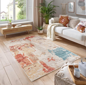 English Elm Jewel Abstract Multi Color Low Pile Area Rug for Living Room or Dining Space B186P428921