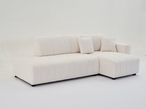 English Elm Scandinavian Channel Tufted L Shaped Sectional Sofa with Plush Foam Cushioned Seating B2730S00042