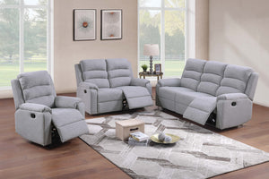 English Elm Modern Burlap Texture Manual Recliner Bone Finish Padded Arms Living Room Chair B011P466430