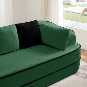 English Elm 106" Plush Teddy Fabric L-Shaped Chaise Sofa - No Assembly, Fluffy Comfort For Modern Living Rooms! W714S01422