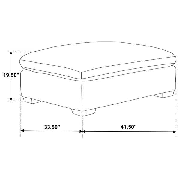 English Elm Murtagh Curved Modular Sectional Sofa with Deep Fabric Upholstery and Tapered Black Legs Ivory B062S01581