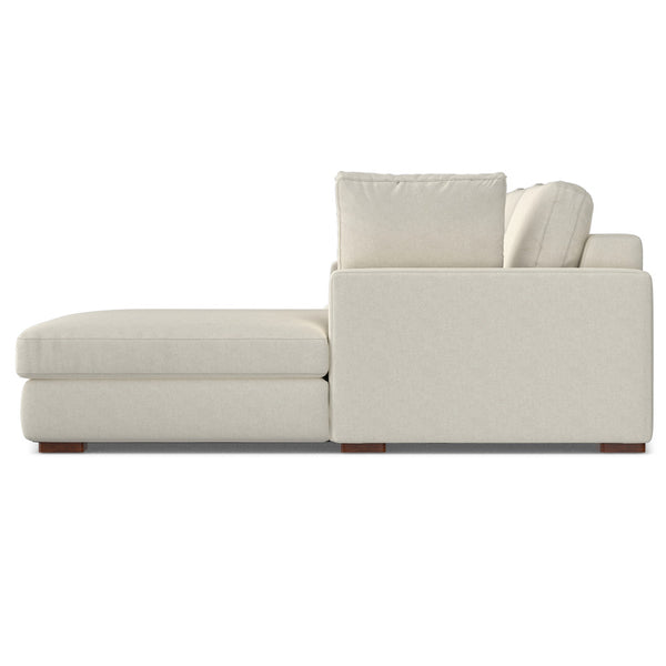 English Elm Charlie Deep Seater Right Sectional Sofa with Oversized Chaise, Eco Performance Fabric, 122" wide Cream B136P199282