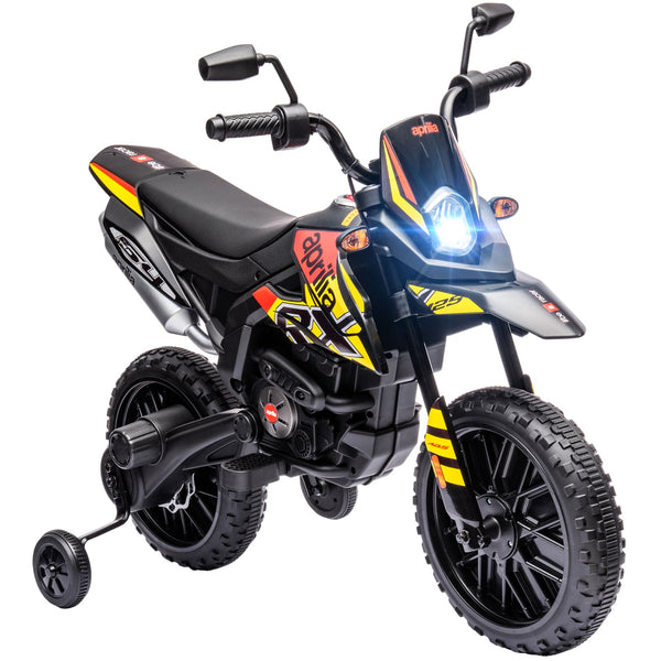 English Elm Qaba Kids Electric Dirt Bike 6v Battery Powered Ride on with Training Wheels Ages 3 to 8 Yellow W2225P249806