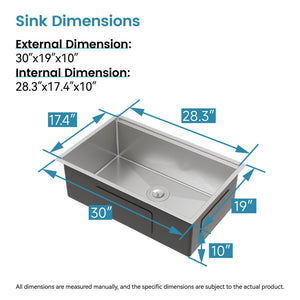 English Elm Stainless Steel Undermount Workstation Sink Handmade 304 Grade with Brushed Finish T3177P296194