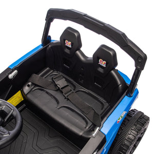English Elm 24v Kids Utv Ride on with Dual 80w Motors Remote Control and Four Wheel Suspension Blue W1578P342132