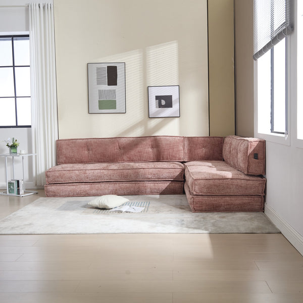 English Elm Coolmore Modular Chenille Sofa - Space-Saving, Versatile Design With Comfort Cushions & Side Pockets W1152P320499