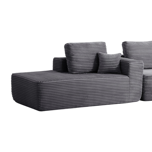 English Elm Lp-black-02-chaise Striped Corduroy Convertible Lounge Chair for Apartments and Dorm Rooms W3975P415763