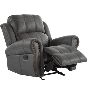 English Elm Christopher Knight Home® - 40.75" Wide Suede Manual Glider Recliner Chair with Rolled Arms, Microfiber Comfort & Infinite Positions Slate N763P264499E