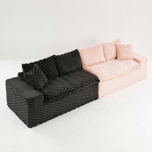 English Elm Luxury Color-Block Turtle Velvet Multifunctional Sofa - Cozy, Stylish Living Room Furniture For Any Space W3371S00051