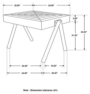 English Elm Avery Natural Mango Wood Side Table With Sleek Iron Legs – Modern Accent For Any Space B062P344947