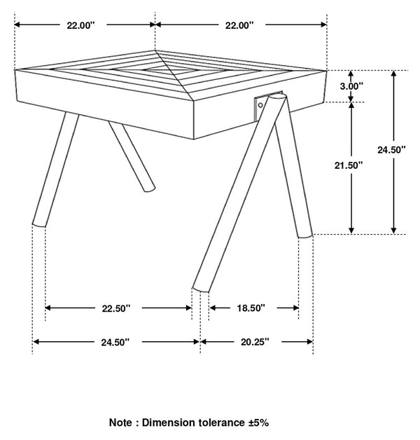English Elm Avery Natural Mango Wood Side Table With Sleek Iron Legs – Modern Accent For Any Space B062P344947
