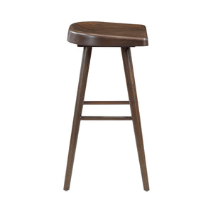 English Elm Brown Acacia Wood Pub Height Dining Set Seats Eight with Saddle Stools Industrial Accents B011S02270
