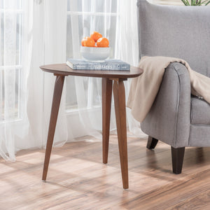 English Elm Christopher Knight Home® - END TABLE Walnut Rubberwood Mid-Century Side Table with Tapered Oval Top & Tripod Legs, 20" x 22.75" 59310.00