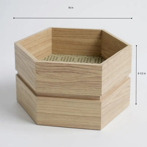 English Elm Hexagon Aluminum Outdoor Planter Sculptural Terrace Pot with Rust Resistant Finish Ash Brown B2755P462203