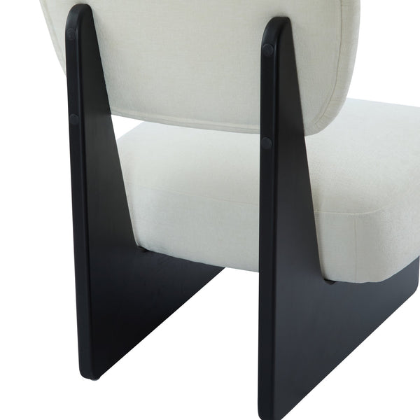 English Elm [set of 2] Beige Polyester Barrel Lounge Chairs with Black Wood Base for Living Room Black N767P373046B