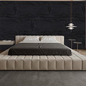 English Elm 3d Faux Stone Pu Wainscoting Panels Lightweight Waterproof Interior Accent Wall Set Antique Black W347P478074