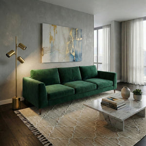 English Elm Harmony Triple Spot Floor Lamp Brassed Gold Metal Base for Living Room Ambiance B183P230915