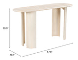 Risan Console Table Natural 109854 Zuo Modern