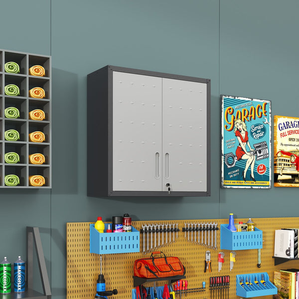 English Elm Heavy Duty Wall Mounted Steel Cabinet Locking Lift Door Garage Workshop Storage T2398P236567