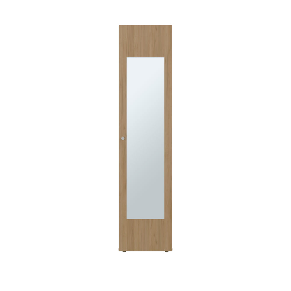 English Elm Jasmine Mirrored Wardrobe with Beige Finish and Four Shelf Storage for Small Spaces B092P474467