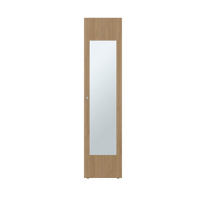 English Elm Jasmine Mirrored Wardrobe with Beige Finish and Four Shelf Storage for Small Spaces B092P474467