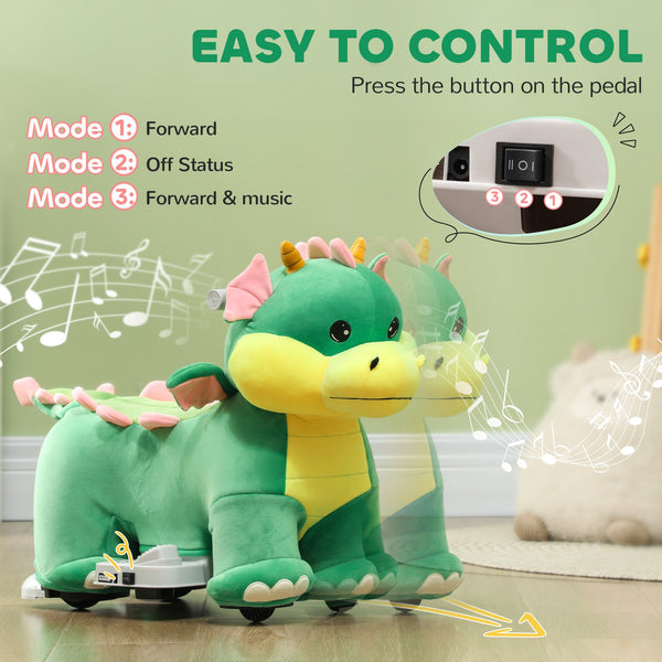 English Elm Qaba Triceratops Toddler Ride on Toy 6v Battery Powered Dinosaur Car with Music W2225P249819