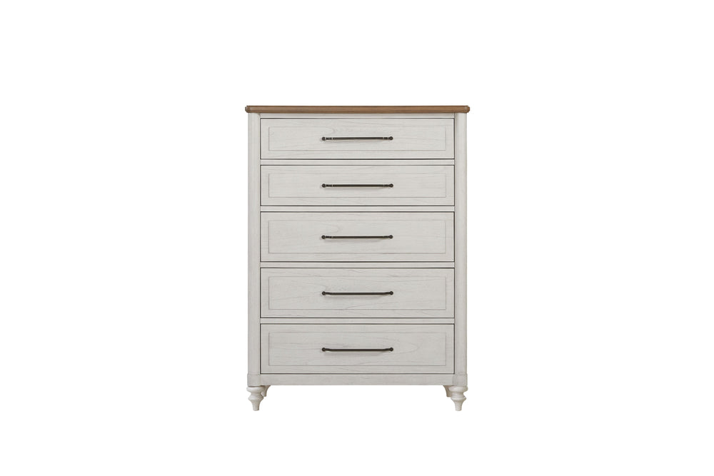 English Elm Drwaer Chest in Cement and Sand Finish — Solid Mindi Veneer, Felt & Cedar Lined Drawers, Classic Elegance B2699P395254