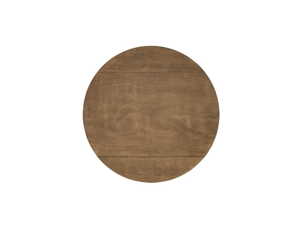 English Elm Damica Round Drop-Leaf Dining Table in Warm Wood Finish — Contemporary Solid Rubber Wood Design, Compact Foldable Surface Walnut 38.58 L x 23.82 W x 6.3 H B2726P320799