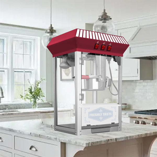 English Elm Commercial Popcorn Machine 12 Oz Steel Kettle Tempered Glass Warming Deck 800w W2841P265056