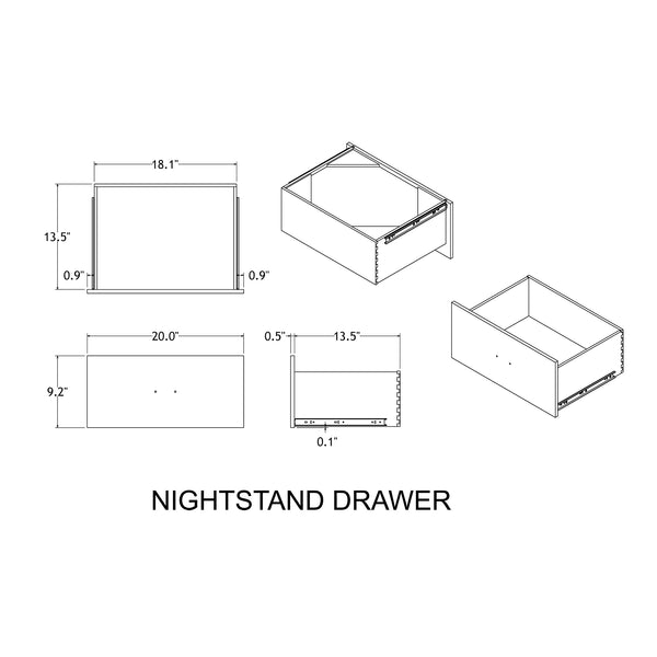 English Elm Augusta Solid Wood Nightstand in Beige Brown with Dark Top, 2 Spacious Drawers & Block Feet — Sturdy Crafted Design B201P390575