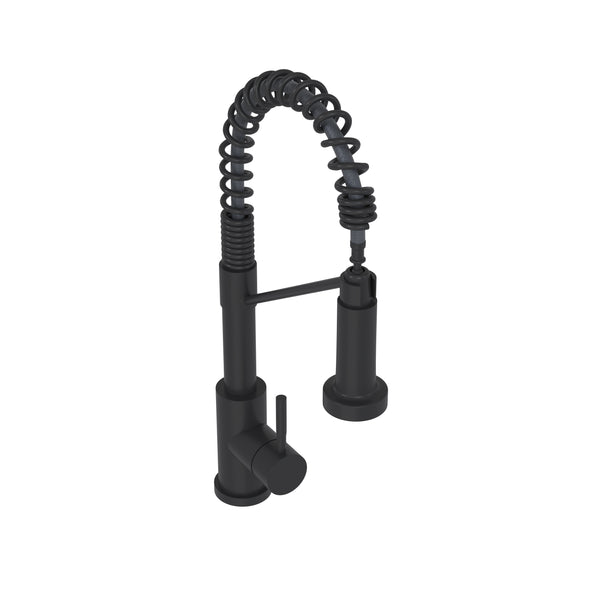 English Elm Bothwa Pull Down Kitchen Faucet with Stainless Steel Spout and Ceramic Cartridge Control Matt Black B2724P262356