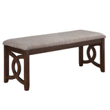 Blayzon Rectangle Dining Bench: Natural/Brown, Padded Seat, Elegant Design, Durable Polyester - 46