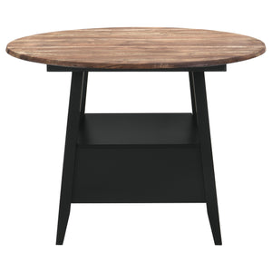 English Elm Arunda Round Counter Height Dining Table Oak Grain Top with Storage Drawer Seats Four B062S01532