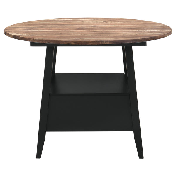 English Elm Arunda Round Counter Height Dining Table Oak Grain Top with Storage Drawer Seats Four B062S01532