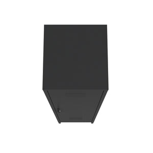 English Elm Naomi 15" Metal Storage Cabinet with Lockable Vent Door, 4 Adjustable Shelves, Slim Steel Design Black B365P397855