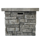 Christopher Knight Home® - Noble House - Angeles Outdoor Grey Square Fire Pit - 40,000 Btu