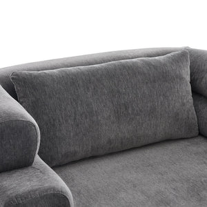 English Elm Oversized Chenille Chaise Lounge Deep Seat Sculptural Armrests Modern Living Room Retreat Grey N763P326441E
