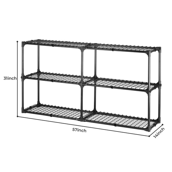 English Elm 3-shelf Wire Shelving Rack with Dust Cover Heavy Duty Steel Storage Set of 2 W285P166895