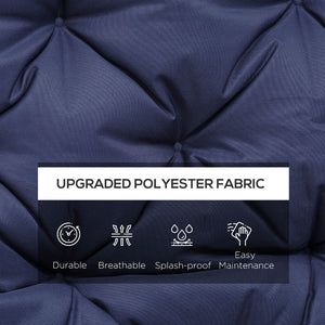 English Elm Outsunny Tufted 3-Seater Bench Cushion For Outdoor Furniture, Overstuffed Foam, Dark Blue Comfort W2225P200930-GIGA