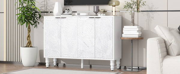 English Elm Vibe 47.2'' Modern Tv Stand - Stylish Media Console With Spacious Storage & Solid Wood Legs For Safety N724P233372K-GIGA