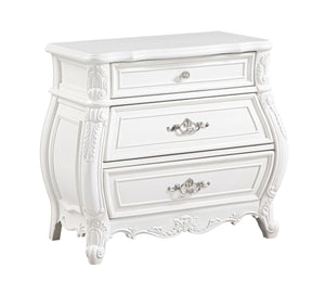 English Elm Opulence 4-Piece Queen Bedroom Set In Pearl White - Modern Elegance With Timeless Storage Solutions B009S01368-GIGA