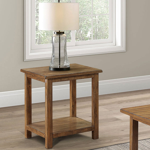 English Elm Castleton Distressed Brown Wood End Table - Rustic Charm With Storage For Living Rooms & Bedrooms B062P375515
