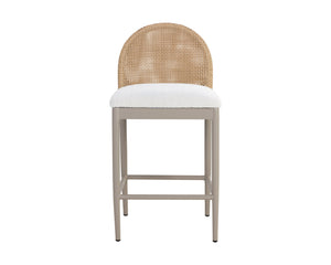 Sunpan Calandri Counter Stool - Stylish Outdoor Seating with Comfort, Durable Fabric & Chic Wicker Design Natural / Louis Cream