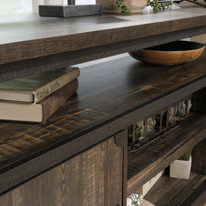 English Elm Credenza, Stylish Brown Finish Tv Stand For Screens Up To 60" With Flexible Storage & Organization B356P367781